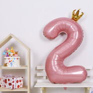 多美憶生日場(chǎng)景布置女孩數字生日氣球道具氛圍布置兒童派對裝飾粉色2