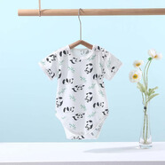 婧麒（JOYNCLEON）新生嬰兒純棉連體衣服初生寶寶無骨連身衣滿月爬爬服春季四季哈衣 熊貓 59cm