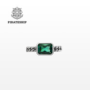 海盜船（pirateship）戒指 女S925銀綠色極光銀戒指 開口情人節(jié)禮物