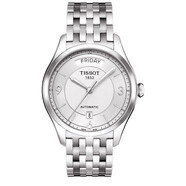 天梭（TISSOT）瑞士手表 唯意系列時(shí)尚自動(dòng)機械表雙日歷鋼帶防水男士休閑腕表 銀盤(pán)鋼帶T038.430.11.037.00