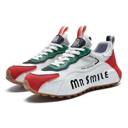 薔櫻酷尚工廠店MR SMILE/微笑先生情侶鞋輕奢手工鞋男女百搭情侶鞋 白紅 38