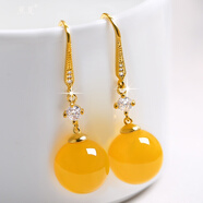 蕉夏耳環(huán)女2024年新款潮長(cháng)款氣質(zhì)耳墜精致禮物溫柔復古鉤耳飾 黃金色