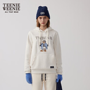 Teenie Weenie小熊秋冬裝學院風藍色T恤索羅娜加絨連帽衛(wèi)衣套頭衫 象牙白 L (170)