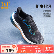 361°運(yùn)動(dòng)鞋男鞋雨屏7秋季雨天通勤鞋防潑水防滑黑色跑鞋子男 曜石黑/甜派橙 43