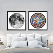 奕捷拼圖1000成人解壓高難度puzzle月球十二星座兒童拼圖3-6歲圓形 拼圖相框（不含拼圖）