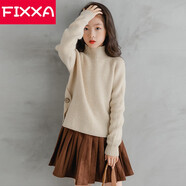 FIXXA女童毛衣2025秋冬新款兒童長(zhǎng)袖套頭針織衫女孩秋季時(shí)尚洋氣上衣潮 棕色百褶裙 120