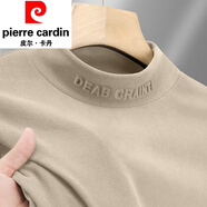 皮爾卡丹秋冬半高領(lǐng)德絨打底衫男加厚保暖白色內搭長(cháng)袖t恤男2025新款上衣 302杏色 M