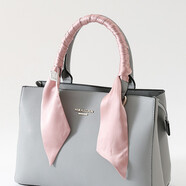 PTAH真絲絲巾細窄長(cháng)條小圍巾韓版領(lǐng)帶女飄帶腰帶絲帶發(fā)帶絲綢 粉色