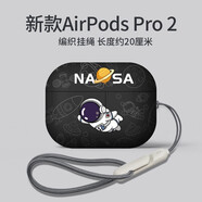 顧影適用airpods三代保護(hù)套硅膠airpods pro二代耳機(jī)套無(wú)線(xiàn)藍(lán)牙airpods保護(hù)殼磨砂軟殼 AirpodsPro2【黑色飛人+掛繩】不取殼可充