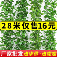 豚鹿仿真葡萄葉藤條植物樹葉子管道吊頂裝飾花藤假花塑料綠葉纏繞藤蔓 20葉小號葡萄【12條】