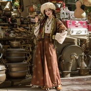 森女部落原創(chuàng  )異域民族風(fēng)疊穿搭配時(shí)尚套裝秋新款秋冬女裝 闊腿褲（單件） 單件 M