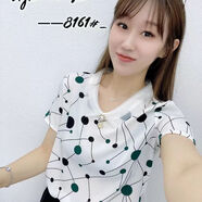 CIQHUNK夏天女裝廣州十三行t恤女新款碎花士2024年季上衣時尚氣質(zhì)洋氣遮 黑綠點 L 90到110斤