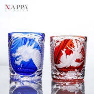 NAPPA 【新款】匠心手工雕刻 威士忌酒杯 高檔洋酒杯烈酒杯水杯玻璃杯 【匠心工藝】龍鳳呈祥 500ml 2只 【可聯(lián)系客服定制】