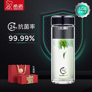 希諾抗菌單層玻璃杯男女士大容量杯子便攜水杯家用泡茶杯 XN-1813紫羅蘭 590ml