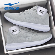 鴻星爾克（ERKE）運動(dòng)鞋子男2026新款秋冬透氣網(wǎng)面輕便官方減震休閑軟底跑步鞋 淺灰(網(wǎng)面4126) 39