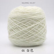 松鼠絨毛線(xiàn)粗毛線(xiàn)三兩大團手編四股編織帽子圍巾外套毛絨亮絲線(xiàn) 01白色