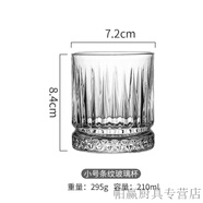 葉余ins風咖啡館美式拿鐵冰咖啡杯摩卡高顏值古典杯復(fù)古條紋玻璃杯子 鉆石條紋杯-小號2只裝 210ml