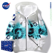 NASADKGM夾克外套男春秋季新款漸變色外套男女情侶款百搭寬松大碼上衣 620白藍(lán)（春秋款） M （建議95-110斤）