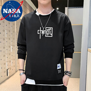 NASALIKE衛衣男情侶裝上衣男裝潮流春秋休閑圓領(lǐng)學(xué)生時(shí)尚大碼春裝男裝衣服 711黑色 L/170