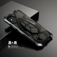 龍豈 iphoneXR手機殼金屬邊框x蘋(píng)果8氣囊加厚xsmax硅膠全包保護se2防摔7plus新款外殼3三防塵se2男女xs iPhoneX/XS 5.8寸（自帶防塵塞）黑色