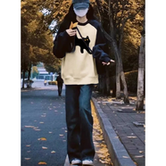 MZPLOI17秋冬韓版衛(wèi)衣套裝16少女13初中學(xué)生歲14女孩15牛仔褲兩件套裝12 【加絨套裝】加絨衛(wèi)衣+加絨褲子 M 90-105斤