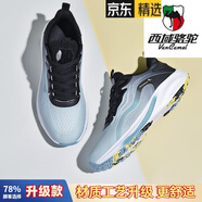 西域駱駝（VANCAMEL）夏季網(wǎng)面運動(dòng)鞋子男士男鞋夏款2024新款薄款透氣跑步鞋 黑青灰(升級款) 39