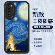 霸時(shí)代適用 華為Nova7手機(jī)殼Nova7保護(hù)套全包復(fù)古油畫軟殼小羊皮防摔外殼女男款黑色篝火星空