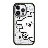 聯(lián)名白色線(xiàn)條小狗明星同款適用iPhone15promax手機殼蘋(píng)果16 白色線(xiàn)條小狗黑框硬殼 IPhone13