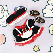 心古棉花娃娃衣服20cm娃衣鞋子套裝綿花玩偶公仔女孩無(wú)屬性服 黑色女仆裝+黑色公主鞋