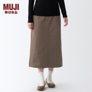 无印良品 MUJI 女式 丝光斜纹 裙子 半身长裙秋冬季 简约风 BEK37C2A 深咖啡色 L(165/70A)