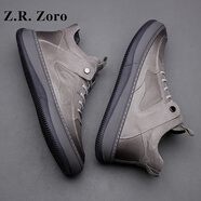 Z.R.Zoro奢侈品男鞋2025夏季新款復(fù)古百搭休閑鞋男透氣時(shí)尚板鞋厚底鞋子男 灰色四季款內(nèi)增高（現(xiàn)貨） 40