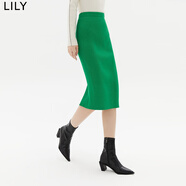 LILY【商場(chǎng)同款】新款女裝優(yōu)雅氣質(zhì)通勤針織半身裙包臀裙女 338碧綠 S