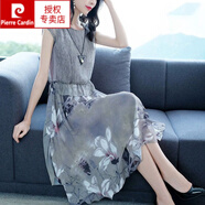 皮爾卡丹（pierre cardin）雪紡連衣裙子2026夏季新款韓版時(shí)尚寬松遮肚子顯瘦碎花媽m裝裙子 圖片色 XL 115-125斤