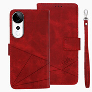 簡(jiǎn)魅適用新款vivo S20手機殼S19Pro錢(qián)包款VIVO S20PRO 5G翻蓋皮套S19全包裝卡保護套插卡手機套男女款 vivo S19Pro深紅 配手掛繩