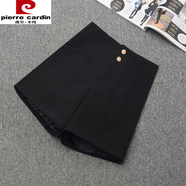 皮爾卡丹（pierre cardin）西裝短褲2024秋冬新款女百搭外穿高腰黑色顯瘦闊腿A字外穿靴褲潮 黑色（雙扣西裝款） XL