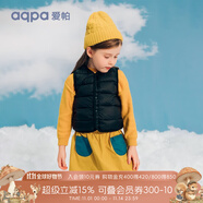 aqpa【95白鴨絨&三防】羽絨背心秋冬保暖羽絨服兒童裝男女童寶寶馬甲 燕羽（黑色） 90cm