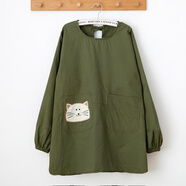 VAKADA韓式可愛(ài)個(gè)性男女長(cháng)袖圍裙防污棉圍兜家務(wù)時(shí)尚工作服廚房家用罩衣