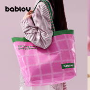 BABLOV原創(chuàng)IP袋子手提袋配件圣誕贈品禮品袋鏈接 粉格手提袋【49*35*16cm】 1個