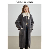 VEGA CHANG毛呢大衣女2025年秋冬新款撞色領(lǐng)顯瘦氣質(zhì)羊毛呢大衣 常規(guī) 版 S