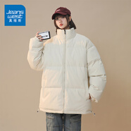 真維斯（JEANSWEST）棉服女2024新款冬季新款寬松立領(lǐng)加厚保暖情侶面包服棉襖外套女生 杏色 純色 S