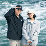 熊貓·本（ben.panda）棉服男潮牌翻領寬松休閑秋冬工裝棉衣多穿情侶外套 黑色（A款) L