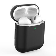 賽瑟 藍牙無(wú)線(xiàn)耳機保護套Airpods3液態(tài)硅膠套適用于蘋(píng)果1/2代耳機保護殼純白軟性一體套蘋(píng)果周邊 【Airpods 1/2】通用耳機套【黑色】