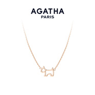 AGATHA/璦嘉莎 法式鏤空小狗項鏈女士 生日禮物送女友閨蜜高級感吊墜 玫瑰金色