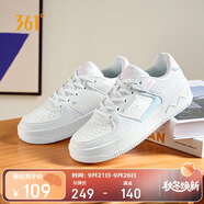 361°運動女鞋秋季開學(xué)復(fù)古厚底增高小白休閑板鞋子女682116601F-8