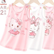 Hello Kitty女童背心薄兒童寶寶夏季護(hù)肚打底內(nèi)穿外穿吊帶衫513313白粉 130