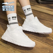 鴻星爾克（ERKE）女鞋皮面運(yùn)動鞋2025秋季女士休閑鞋子新款跑步女 正白 35