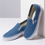 范斯（VANS）男女款小白鞋 SLIP-ON 一腳蹬低幫休閑鞋時(shí)尚滑板鞋 帆布鞋禮物 藍(lán)色 36.5/男us5/女us6.5