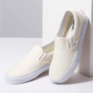 范斯（VANS）男女款小白鞋 SLIP-ON 一腳蹬低幫休閑鞋時(shí)尚滑板鞋 帆布鞋禮物 米白色 39/男us7/女us8.5