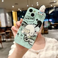 瑞桓柏三麗鷗粉色HelloKitty蘋(píng)果se4手機殼新款掛脖繩se3女se2超萌凱蒂 青-歡樂(lè )帕恰狗+趴趴+亞克力支架 iPhoneSE4