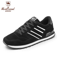 西域駱駝（VANCAMEL）男鞋秋季2024新款網(wǎng)面跑步鞋百搭韓版潮流阿甘休閑運動跑鞋板鞋男 2018黑色 41